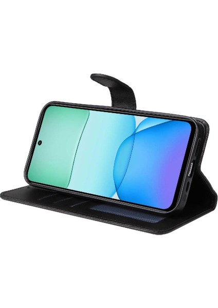 Xiaomi Poco M6 4g Basit Iş Pu Deri Manyetik Kapaklı Cüzdan Telefon Kılıfı Kart Tutuculu Koruma Kılıfı (Yurt Dışından) fiyatları