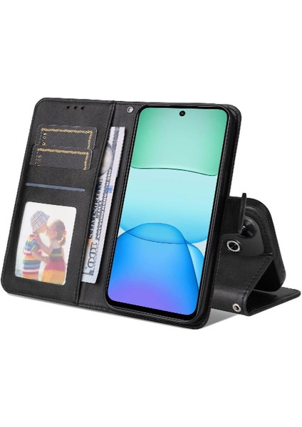 Xiaomi Poco M6 4g Basit Iş Pu Deri Manyetik Kapaklı Cüzdan Telefon Kılıfı Kart Tutuculu Koruma Kılıfı (Yurt Dışından) modelleri