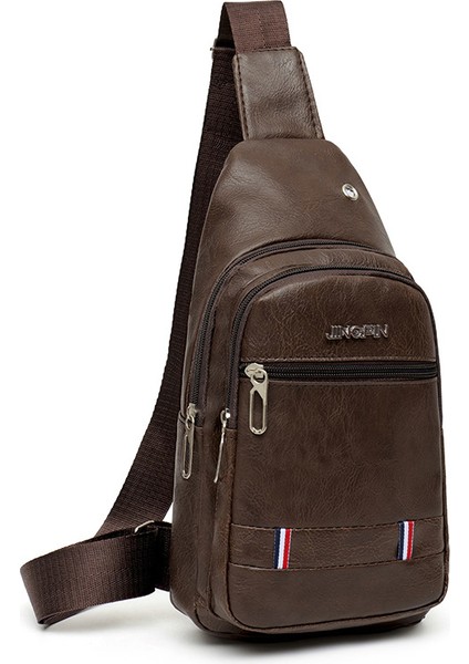 Göğüs Çantası Basit Erkek Rahat Trend Omuz Çantası Diyagonal Çapraz Erkek Çantaları USB Şarj Sırt Çantaları (Yurt Dışından)