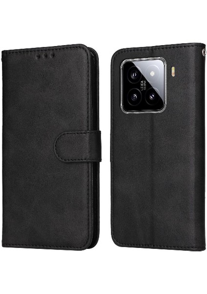 Xiaomi 15 Basit Iş Pu Deri Manyetik Kapaklı Cüzdan Telefon Kılıfı Kart Tutuculu Koruma Kılıfı (Yurt Dışından)