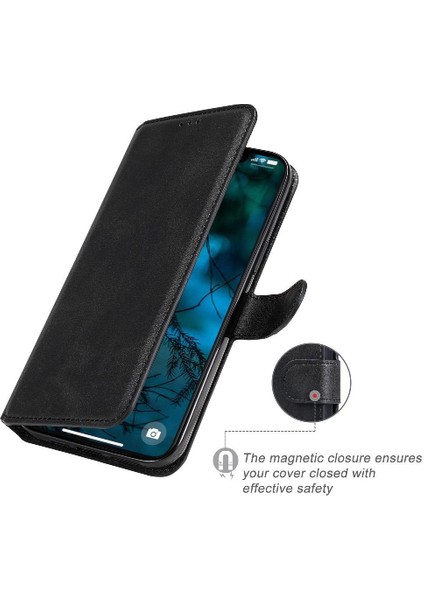 iPhone 12 Pro Max Basit Iş Pu Deri Manyetik Kapaklı Cüzdan Telefon Kılıfı Kart Tutuculu Koruma Kılıfı (Yurt Dışından) indirimleri