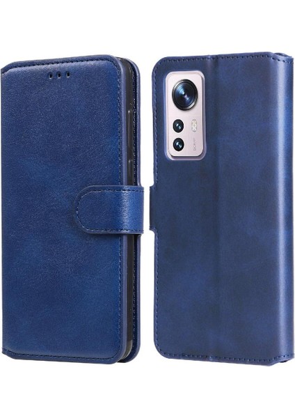 Xiaomi 12/12S/12X Basit Iş Pu Deri Manyetik Kapaklı Cüzdan Telefon Kılıfı Kart Tutuculu Koruma Kılıfı (Yurt Dışından)