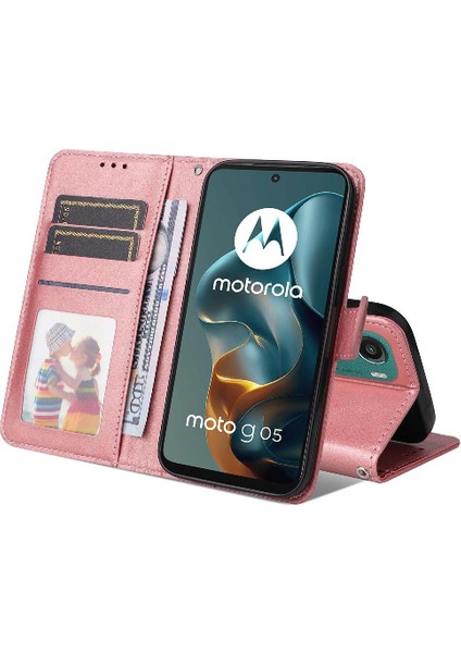 Motorola Moto E15 Basit Iş Pu Deri Manyetik Kapaklı Cüzdan Telefon Kılıfı Kart Tutuculu Koruma Kılıfı (Yurt Dışından) fırsatları