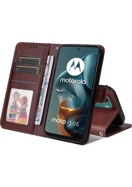 Motorola Moto E15 Basit Iş Pu Deri Manyetik Kapaklı Cüzdan Telefon Kılıfı Kart Tutuculu Koruma Kılıfı (Yurt Dışından) indirimleri