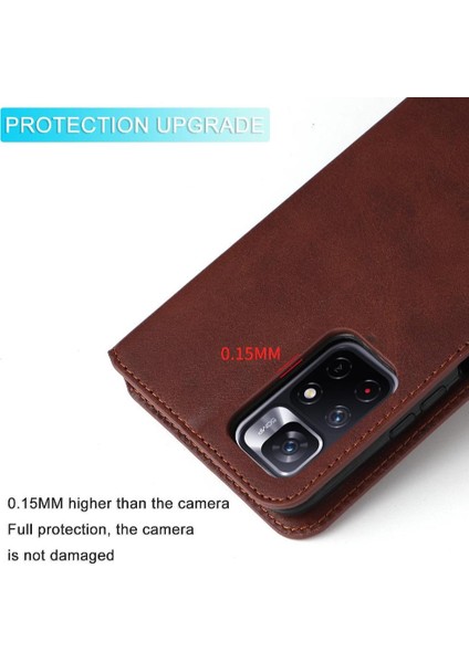 Xiaomi Poco M4 Pro 5g Basit Iş Pu Deri Manyetik Kapaklı Cüzdan Telefon Kılıfı Kart Tutuculu Koruma Kılıfı (Yurt Dışından) fırsatları