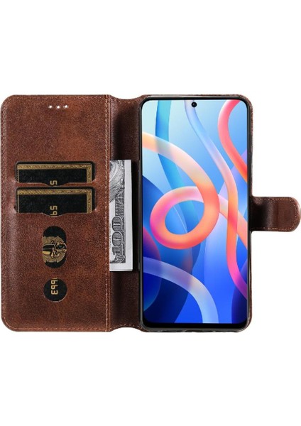 Xiaomi Poco M4 Pro 5g Basit Iş Pu Deri Manyetik Kapaklı Cüzdan Telefon Kılıfı Kart Tutuculu Koruma Kılıfı (Yurt Dışından) indirimleri