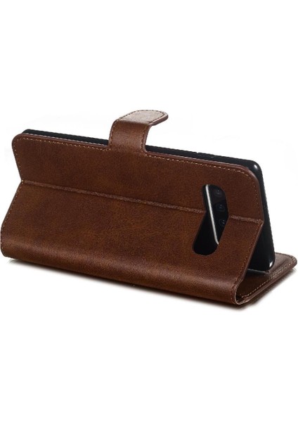 Samsung Galaxy S10 Basit Iş Pu Deri Manyetik Kapaklı Cüzdan Telefon Kılıfı Kart Tutuculu Koruma Kılıfı (Yurt Dışından) fırsatları