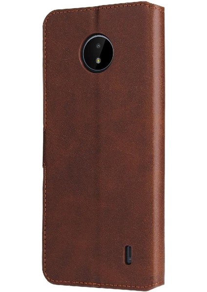 Nokia C10/C20 Basit Iş Pu Deri Manyetik Kapaklı Cüzdan Telefon Kılıfı Kart Tutuculu Koruma Kılıfı (Yurt Dışından) fırsatları