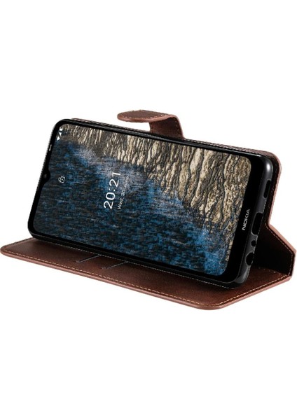 Nokia C10/C20 Basit Iş Pu Deri Manyetik Kapaklı Cüzdan Telefon Kılıfı Kart Tutuculu Koruma Kılıfı (Yurt Dışından) indirimleri