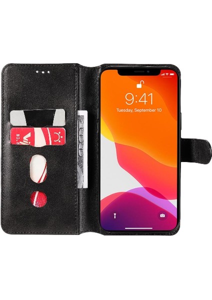 iPhone 13 Pro Max Basit Iş Pu Deri Manyetik Kapaklı Cüzdan Telefon Kılıfı Kart Tutuculu Koruma Kılıfı (Yurt Dışından) fırsatları