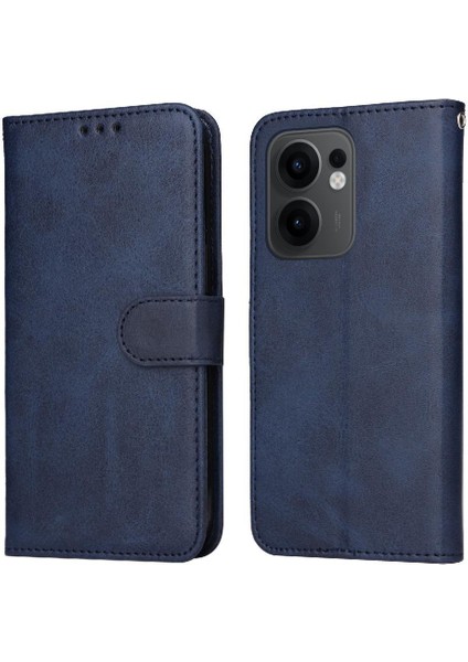 Oppo Reno 13F Basit Iş Pu Deri Manyetik Kapaklı Cüzdan Telefon Kılıfı Kart Tutuculu Koruma Kılıfı (Yurt Dışından)