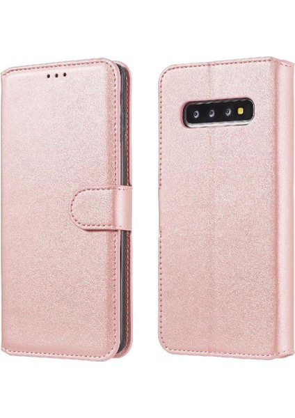 Samsung Galaxy S10 Plus Basit Iş Pu Deri Manyetik Kapaklı Cüzdan Telefon Kılıfı Kart Tutuculu Koruma Kılıfı (Yurt Dışından) fiyatları