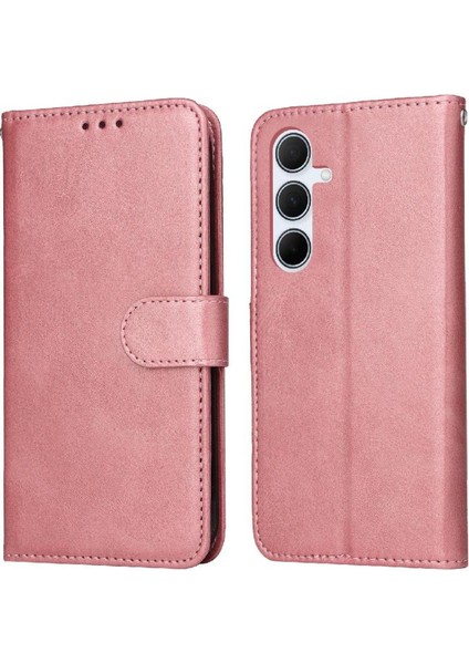 Samsung Galaxy A56 5g Basit Iş Pu Deri Manyetik Kapaklı Cüzdan Telefon Kılıfı Kart Tutuculu Koruma Kılıfı (Yurt Dışından)