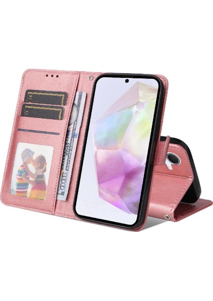 Samsung Galaxy A56 5g Basit Iş Pu Deri Manyetik Kapaklı Cüzdan Telefon Kılıfı Kart Tutuculu Koruma Kılıfı (Yurt Dışından) modelleri