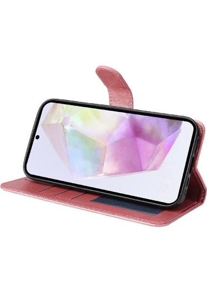 Samsung Galaxy A56 5g Basit Iş Pu Deri Manyetik Kapaklı Cüzdan Telefon Kılıfı Kart Tutuculu Koruma Kılıfı (Yurt Dışından) fırsatları