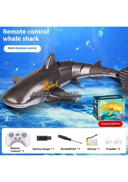 Ovozı Uzaktan Kumandalı Köpekbalığı Rc Balina Rc Balık Çocuk Su Oyuncakları (Yurt Dışından)