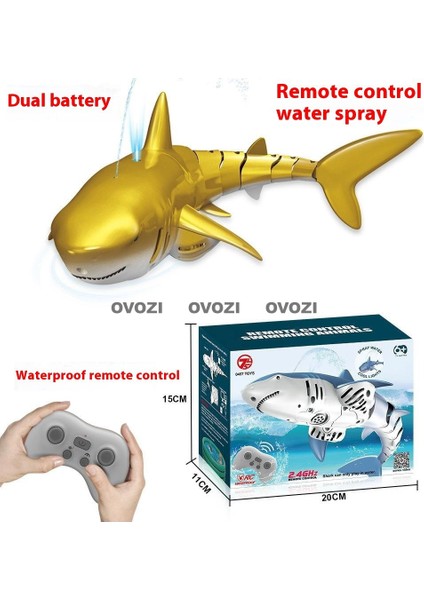 Ovozı Uzaktan Kumandalı Köpekbalığı Rc Balina Rc Balık Çocuk Su Oyuncakları (Yurt Dışından)