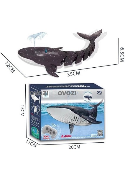 Ovozı Uzaktan Kumandalı Köpekbalığı Rc Balina Rc Balık Çocuk Su Oyuncakları (Yurt Dışından)