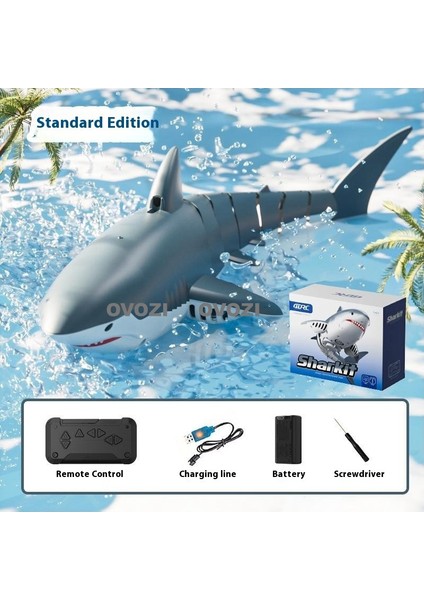 Ovozı Uzaktan Kumandalı Köpekbalığı Rc Balina Rc Balık Çocuk Su Oyuncakları (Yurt Dışından)