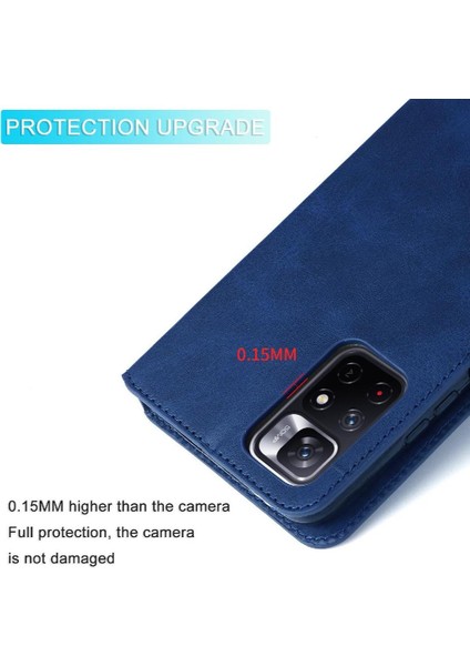 Xiaomi Poco M4 Pro 5g Basit Iş Pu Deri Manyetik Kapaklı Cüzdan Telefon Kılıfı Kart Tutuculu Koruma Kılıfı (Yurt Dışından) fırsatları