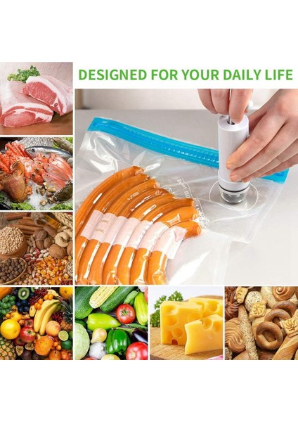 Sous Vide Çanta 20 Paket Yeniden Kullanılabilir Elektrikli Vakumlu Gıda Depolama Tasarrufu Mühürleyen Ocak 1 El Pompası, 3 Boyutlu Mühürlü Çanta, 4 Klips (Yurt Dışından) indirimleri