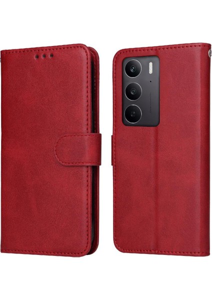 Realme C75 4g Basit Iş Pu Deri Manyetik Kapaklı Cüzdan Telefon Kılıfı Kart Tutuculu Koruma Kılıfı (Yurt Dışından)