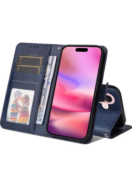 iPhone 16 Plus Basit Iş Pu Deri Manyetik Kapaklı Cüzdan Telefon Kılıfı Kart Tutuculu Koruma Kılıfı (Yurt Dışından) indirimleri
