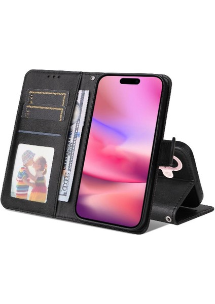 iPhone 16 Plus Basit Iş Pu Deri Manyetik Kapaklı Cüzdan Telefon Kılıfı Kart Tutuculu Koruma Kılıfı (Yurt Dışından) indirimleri