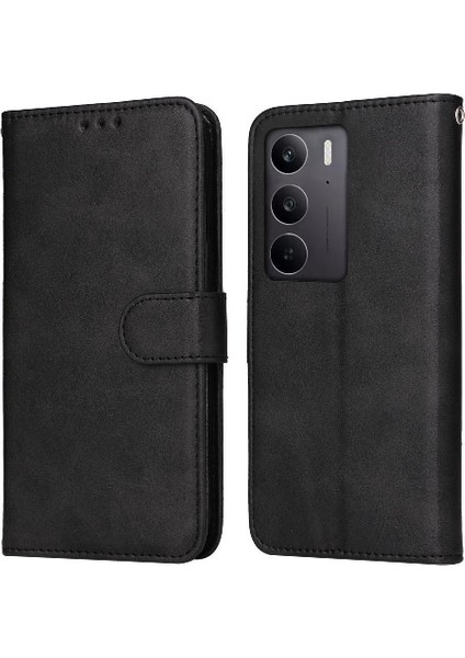 Realme C75 4g Basit Iş Pu Deri Manyetik Kapaklı Cüzdan Telefon Kılıfı Kart Tutuculu Koruma Kılıfı (Yurt Dışından)