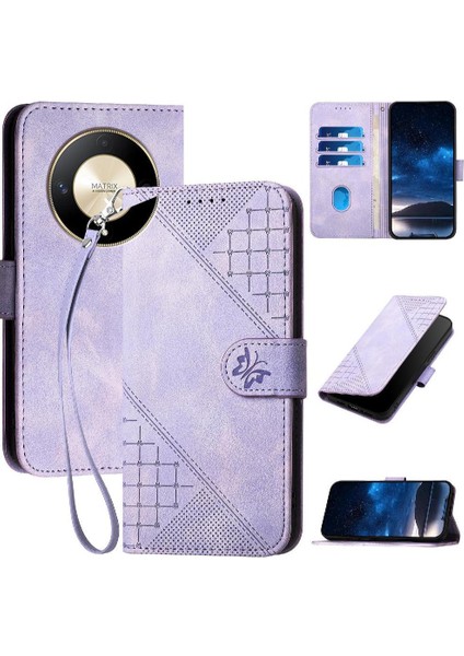 Onur X50 Için Flip Case Ayrılabilir El Kayışı ile Kabartmalı Kelebek ve (Yurt Dışından)