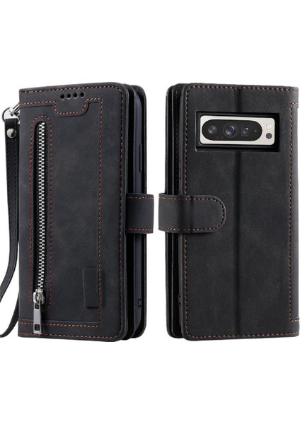 Google Piksel 9 Pro Xl Kordon Pu Deri Cüzdan 9 Kart Için Flip Case (Yurt Dışından)
