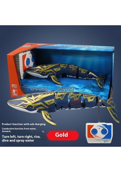 Ovozı Uzaktan Kumandalı Köpekbalığı Rc Balina Rc Balık Çocuk Su Oyuncakları (Yurt Dışından)
