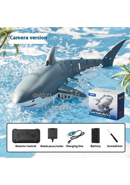 Ovozı Uzaktan Kumandalı Köpekbalığı Rc Balina Rc Balık Çocuk Su Oyuncakları (Yurt Dışından)