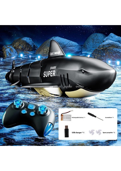 Ovozı Uzaktan Kumandalı Köpekbalığı Rc Balina Rc Balık Çocuk Su Oyuncakları (Yurt Dışından)
