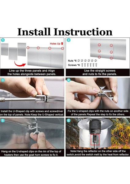 Patio Isıtıcı Reflektör Kalkanı, Yuvarlak Doğal Gaz ve Propan Patio Isıtıcıları Için Isı Odaklı Reflektör Dış Mekan (Yurt Dışından) indirimleri