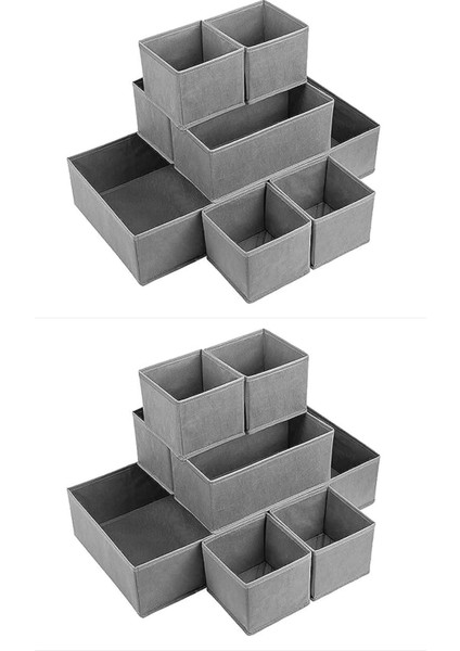 16 Parça Antrasit Dolap Içi ve Çekmece Içi Düzenleyici Organizer Giysi, Çorap Saklama Kutu Seti indirimleri