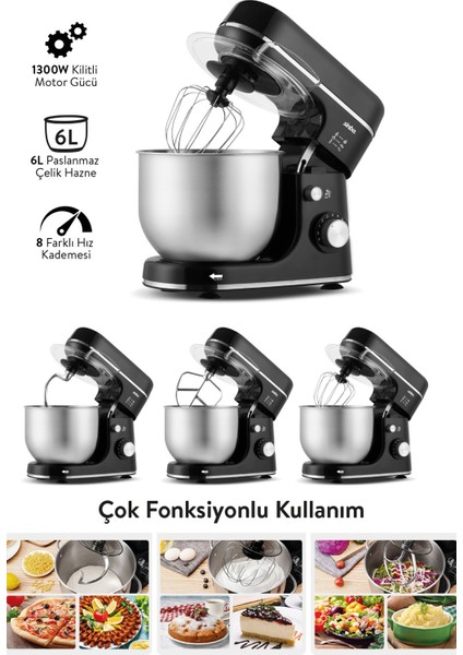 SMX-2769 Stand Mikser 1300W 6lt modelleri