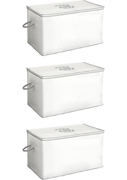3 Adet Yorgan Yastık Saklama Hurcu, Ipli Baskılı Çok Amaçlı Sandık Tipi Hurç 3’lü Set 75X45X45 cm fiyatları