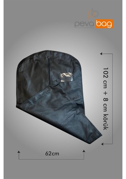 Pencereli Takım Elbise Kılıfı-Gamboç Siyah 65 Gr. ( 3 Adettir) 62X102+8 Körüklü Model fiyatları