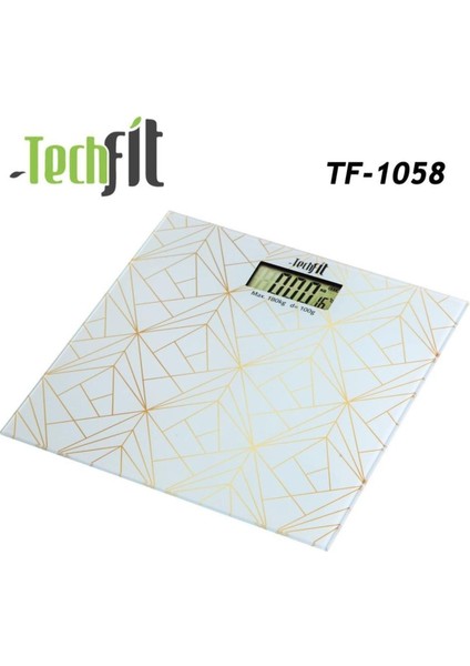 TF-1058 Desenli Dijital Cam Baskül Kişisel Tartı