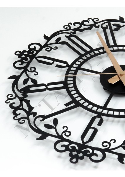 Dekoratif Türkçe Rakamlı Ferforje Metal Duvar Saati 45X45CM fırsatları