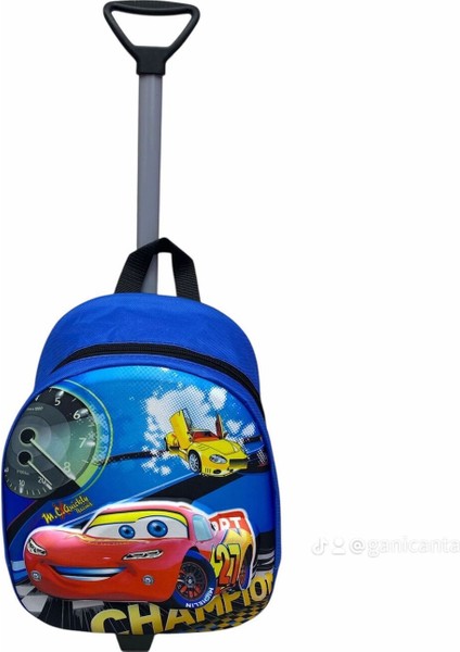 Cars Çekçekli Tekerlekli Kreş Anaokulu Çantası