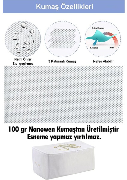 Hurç Organizer Saklama Çantası 2 Mega 2 Büyük 2 Küçük Boy ve Elbise Kılıfı Beyaz Renk 8'li Set modelleri