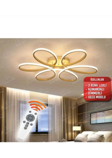 Eskitme Kasa 3 Renkli KUMANDALI,60CM,OTURMA Odası,yatak Odası,salon Için LED Avize