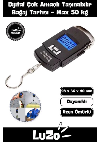 Premium LCD Ekran Seyahat Bavul Ağırlık Tartı Dijital Çok Amaçlı Taşınabilir Bagaj Tartısı Max 50 K