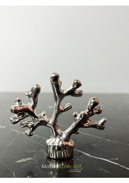 Mercan Figürü, Metal Figür, Metal Mercan Obje Gold / Gümüş