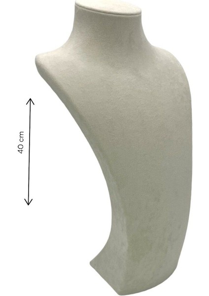 Elisa Kolye Mankeni Takı Standı Kuyumcu Kolye Standı Kolye Çekim Standı 40 cm Krem Renk