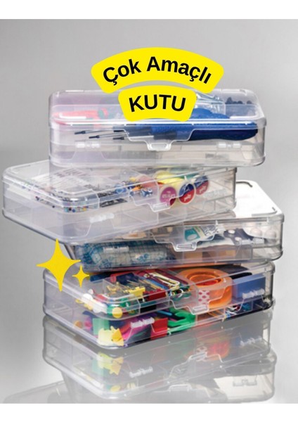 1 Adet (2 Katlı) Takı Toka Düzenleyici Kutu - Dikiş Kutusu Hobi Kutusu modelleri