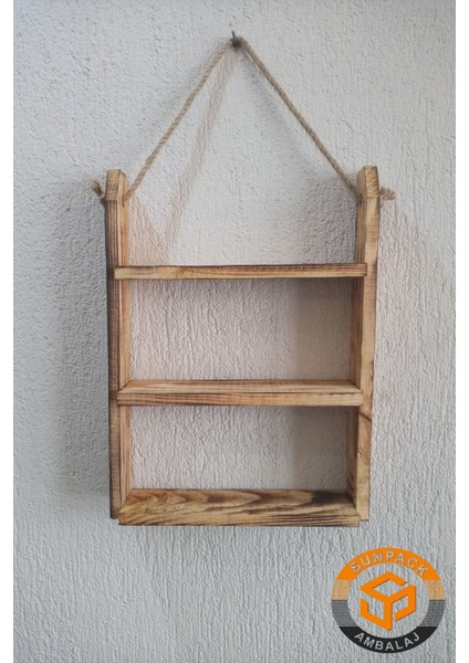 Sunpack Ahşap Duvar Çiçekliği - 3 Raflı, Düz Model, 45X30CM, Ceviz, Dekoratif, Doğal ve Şık Tasarım fiyatları