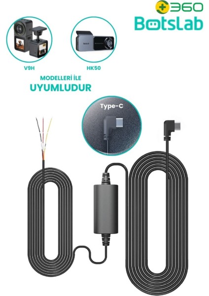 Botslab Gen1 (Type-C) Park Modu Akü Bağlantı Kablo Kiti / Hardwire Kit